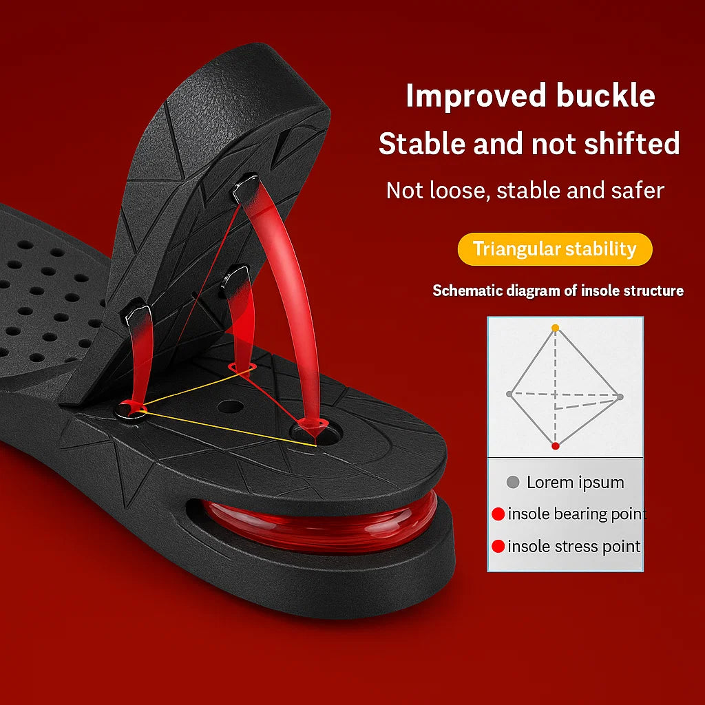 Invisible Height Increase Insoles for Men & Women – 3/5/7/9 cm Adjustable Heel Lift Cushions